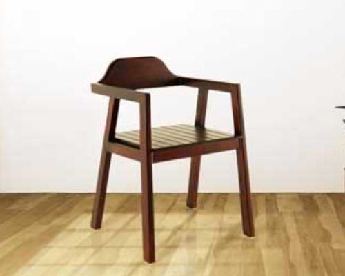 Hand Rest Dining Chair (Choco Satini Semi Mat)(50-50)